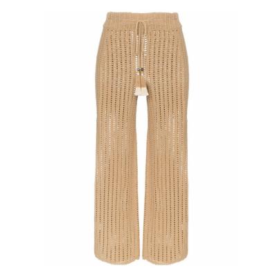 China Breathable Cotton Popular Crochet Cropped Pants With Tassel for sale