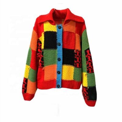 China Fashion Anti-UV Winter Patchwork Harry Styles Cardigan For Women Unisex Sweater for sale