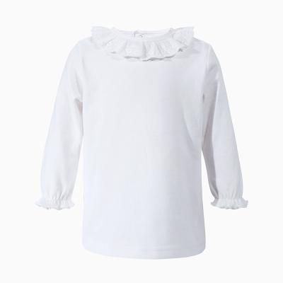 China Wholesale Anti-wrinkle Stock Clearance Fashion Baby White Long Sleeve Polo Shirts for sale