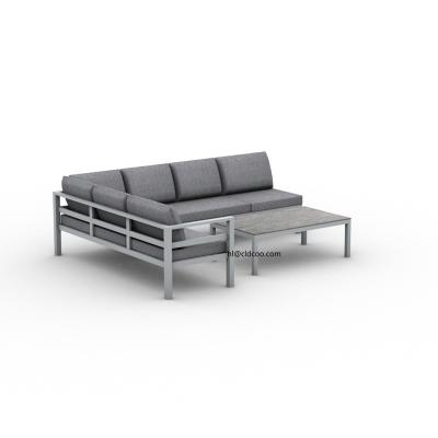 China High Quality Eco-friendly Outdoor Aluminum Sofa Couch Patio Garden Set Leisure Corner Sofa for sale