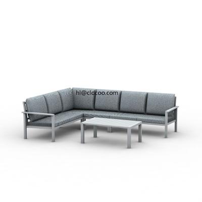 China Modern Modern Design Luxury Aluminum patio Outdoor furniture garden set corner sofa for sale