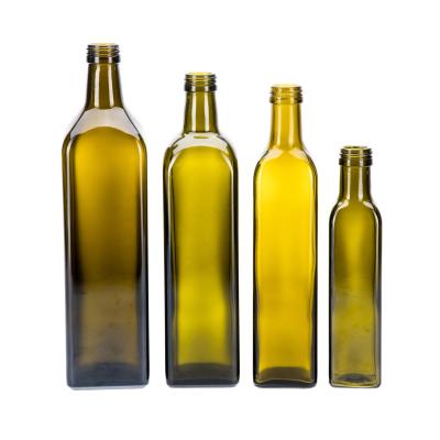 China 50ml 500ml 1000ml Square Order-Performing Green Olive Oil Glass Bottle With Screw Cap for sale