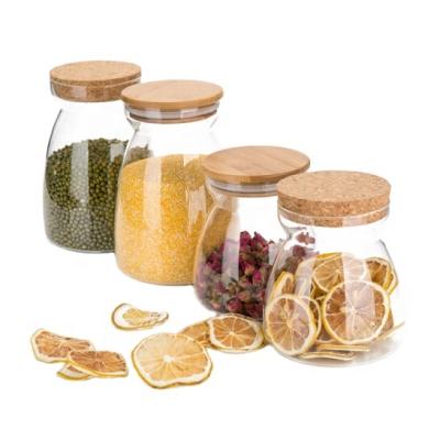 China Kitchen Ialian Home Food Goods Silicone Storage Jar Seals Glass Bamboo Wooden Lid for sale