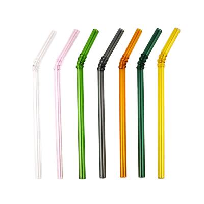 China Sustainable ODM/OEM Amazon High Hot Sale Eco-friendly Borosilicate Twisted Glass Straws Custom Logo Drinking Straws for sale