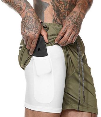 China Anti-Wrinkle Wholesale Mens Fitness Gym Side Pocket Running Shorts for sale