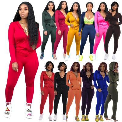 China Breathable Ready To Ship Clothing Vendors Plus Size Womens Casual Hoodie Tracksuit 2 Piece Set for sale