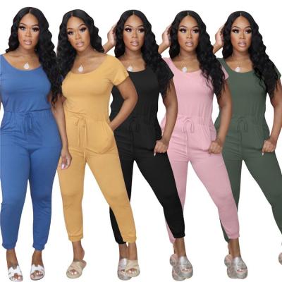 China Newest Anti-wrinkle Design Solid Color Overalls Woman Women Clothes 2021 One Piece Overalls For Women for sale