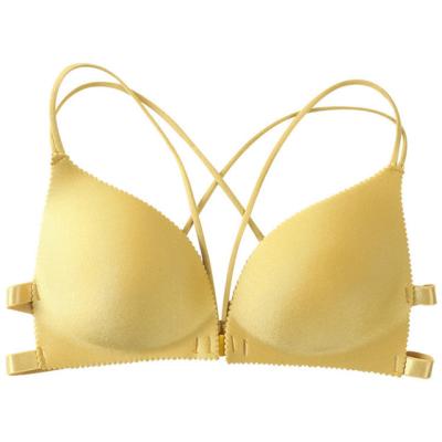 China Factory Sale Solid Color Front Seamless Bra Comfortable Sling Wholesale Hot One Piece Bra for sale