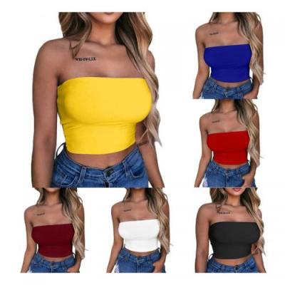 China Breathable Custom Women Plain Tube Tops Wholesale Cheap Strapless Hollow Out Crop Tops for sale