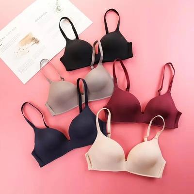 China Dropshipping QUICK DRY Girls Breathable Plain Dyed Seamless Bra Briefs Lingerie Ladies Bralette Women Bra for sale