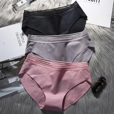 China New Style Cotton Solid Color QUICK DRY Pure Underwear Women Seamless One Piece Stretch Plus Size Panties for sale