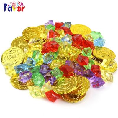 China Gaming Hot Sale Gifts Toys Assortment Pirate Gold Coins And Pirate Gems Jewelry For Gaming Favor Party Supplies for sale