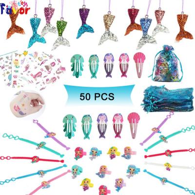 China 5 Styles Toys With 50 Packs Gift Bag Mermaid Gifts Toys Assortment Hot Selling Themed Mermaid Party Supplies For Girls Birthday for sale