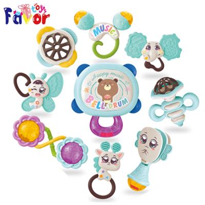 China 9 Piece Plastic Baby Musical Toy Ratchets Teether, Musical Toy Set, Early Educational Toys for Month Baby Infant, Newborns for sale