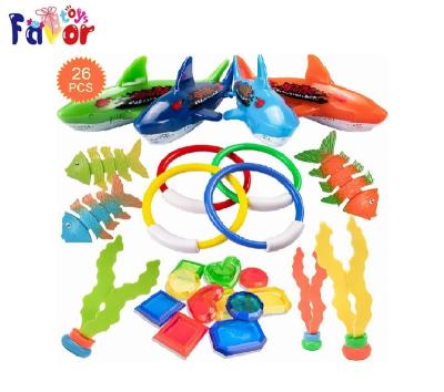 China Outdoor Summer Pool Play 26 Pcs Summer Underwater Toys Swimming Pool Diving Game Dive Toy Swimming Sets For Kids for sale