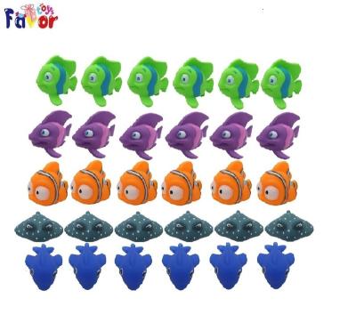 China Bath Toy 30 Pieces Water Squirting Animals 5 Different Kinds Of Fish For Baby Bath Or Beach Gifts for sale