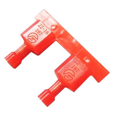 China Copper MDFN 1.25-250 Male Spade Disconnect Nylon Wire Crimp Terminal For A.W.G. 22-16/16-14/12-10 for sale