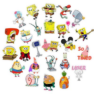 China Cartoon Sticker 50 Packs SquarePants Graffiti Animation Cartoon Graffiti Stickers Suitcase Notebook Waterproof Skateboard Stickers for sale