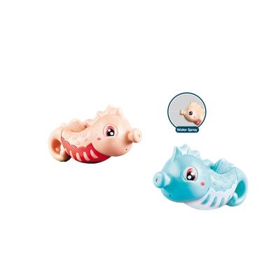 China Eco-friendly Cute Seahorse Baby Bath Toys Water Gun Spray Bathing Toy Baby for sale