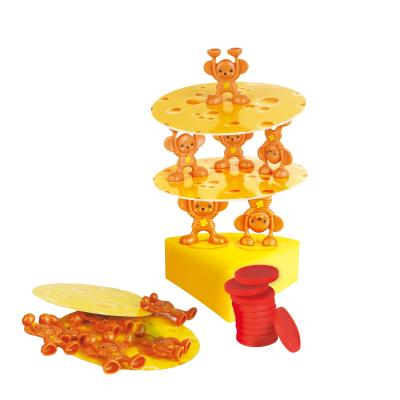 China Amazon Eco-friendly Material Classic Board Game Toys Mouse Indoor Mouse Stacks and Cheesecake Stacking Game Kids Educational Toys for sale