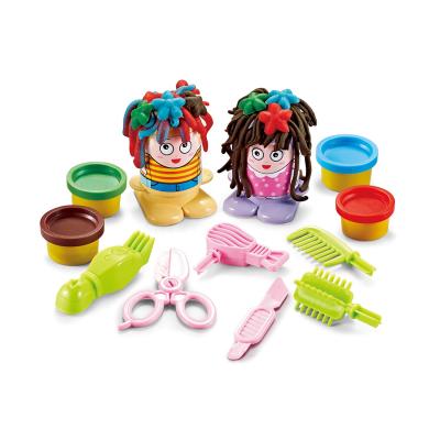 China High quality play clay sets 3D mud barber role play game toys clay-4color colorful soil 30*6*27cm for sale