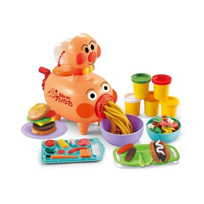 China Cute Anpan Man Pork Noodle Maker 3D Color Mud Toy Set Kids Kitchen Food Cooking Modeling Play Dough Clay-5color Soil 38*9.5*21cm for sale