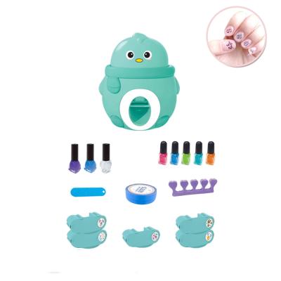 China Fashion Luxury Girls Nail Beauty Polish Machine Play Set Toys Set Cute Small Chicken Shape Makeup Tool Kits 13.5*12.5*5.5cm for sale