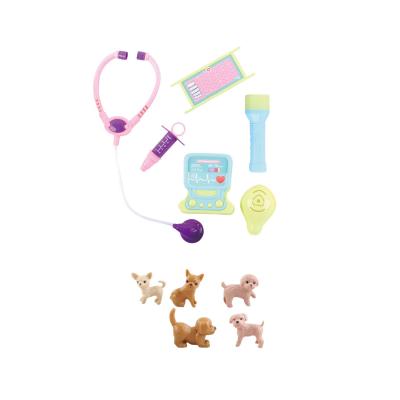 China New Color 11pcs Plastic Doctor Pretend Educational Game Toy Doctor Toys Set With 5pcs Dogs Animal Pet for sale