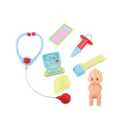 China Plastic Doctor Toys For Children 7pcs Pretend Play Set Toys With Baby - Doll for sale