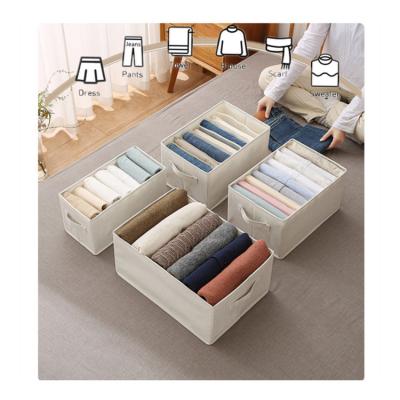 China Viable Hot Seller Washable Jeans Organizer Foldable Storage Box 6 Grids Oxford Wardrobe Clothes Folding Organizer For Closet for sale