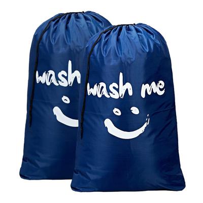 China Large Dirty Folding Polyester Hotel Drawstring Commercial Laundry Wash Bags Eco-Friendly Eco-Friendly Bulk for sale