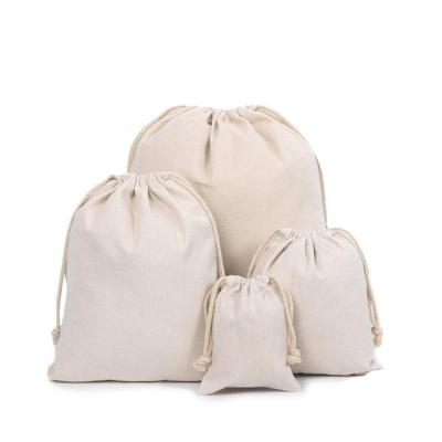 China Eco-friendly Grocery Drawstring Bag Cotton Canvas Fabric Drawstring Gift Packaging Promotional Bags Cotton Storage Bag for sale