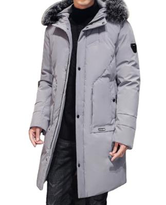 China Thickened waterproof men's long hooded coat cotton fashion couples winter coat men's long down jacket for sale