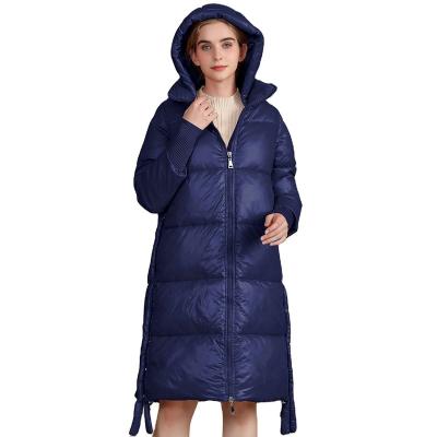 China 2021 Raincoats Hot Selling Customized High Quality Thickened OEM Down Coat Casual Women's Mid Length Coat for sale