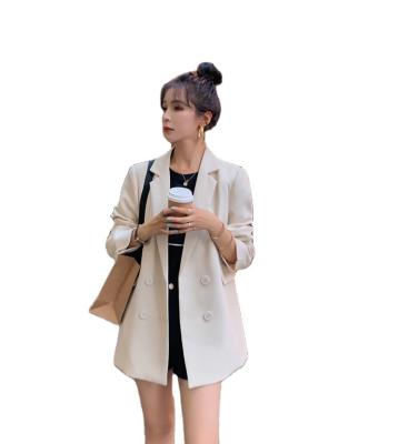 China 2022 Spring New Fashion Slim British Style Korean Version Women's Beige Anti-Wrinkle Suit Jacket for sale