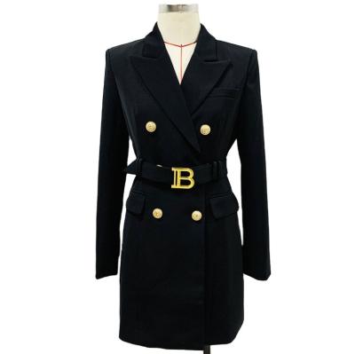 China 2022 Breathable European And American Cross Buckle Belt Metal Commuter Temperament Suit Skirt Slim Dress for sale