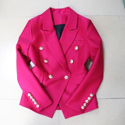 China HIGH STREET Lion Buttons Pique Blazer Breathable Designer Jacket Women 2022 Newest Slim Fit Double Breasted for sale