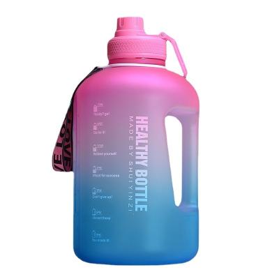 China Tiktok Viable Hot Sale Gradient Color 2.2l High Capacity Straw Large Kettle For Sports Water Bottle for sale