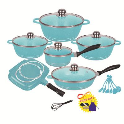 China Durable Luxury 23pcs Non Stick Pans Pans Aluminum Cooking Pots Kitchenware Forged Aluminum Cookware Set for sale