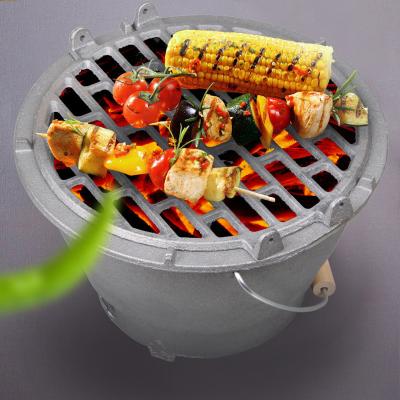 China Viable Multifunctional Cookware Set Cast Iron Thickened Hot Pot Alcohol Pot Barbecue Grill Charcoal Heater for sale