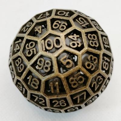 China Zinc Alloy Hollow Dies D100 100 Dies DND Dice D&D Role Playing MTG Orienter for sale