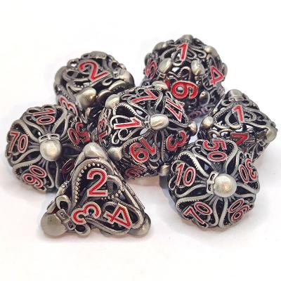 China Simple and Modern 7 Pcs/Set Metal Die Sets New Pure Copper Octopus DND Role Playing Game Dice Desktop COC Warhammer RPG Games for sale