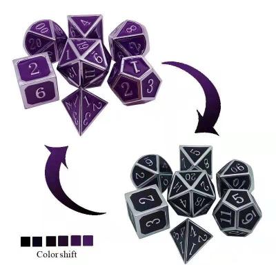 China Wholesale Temperature Metal Zinc Alloy Dice Customized DND Role Playing Polyhedral Game Dice Set Board Game Entertainment Dice for sale