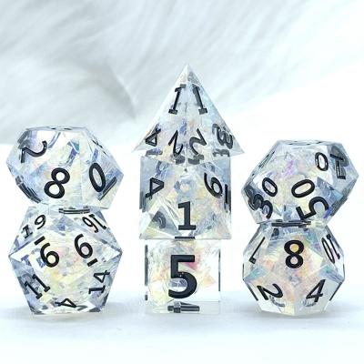 China Wholesale Fashionable Sharp Dice Role Playing Resin With Cutting Edge Dice Set for sale