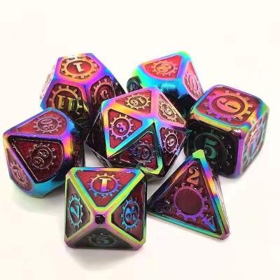 China Wholesale Zinc Alloy Gear Metal Steampunk Dies DND Set Role Playing Dice, Dungeons and Dragons RPG and Pathfinder Metal Die Set for sale