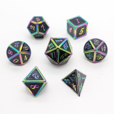 China 7PCS Dies Zinc Alloy D20 D12 D10 D% D8 D6 D4 Professional Custom RPG Dies for dungeons and dragons dnd for sale