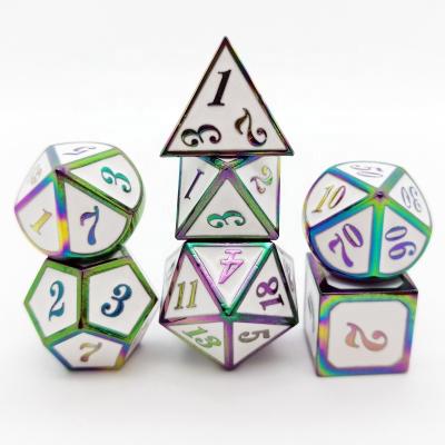 China Wholesale Zinc Alloy Metal Dice Dungeons and Dragons Enamel Game-Shining Dice Set for sale