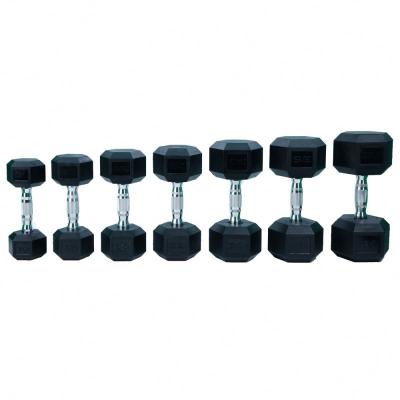 China High Quality Black Rubber Covered Weightlifting Equipment Wholesale Gym Girls Anti-Slip 20 Pound 2 Kg Dumbbell for sale