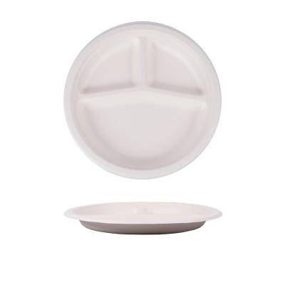 China 7-10 Inch Minimalist Custom Organic Disposable Bagasse Disposable Dishes Biodegradable Tableware for sale