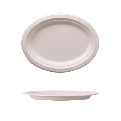 China Minimalist Custom Compostable Bagasse Dishes Biodegradable Sugar Cane Sugar Cane Tableware for sale